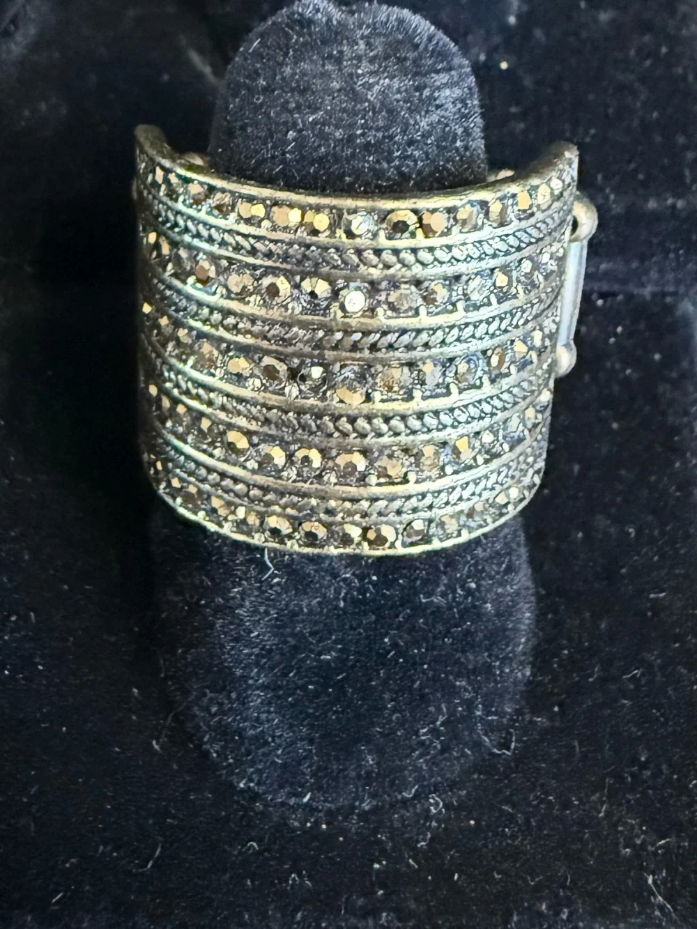 paparazzi Gold-Tone Multi-Row Crystal Cuff Ring